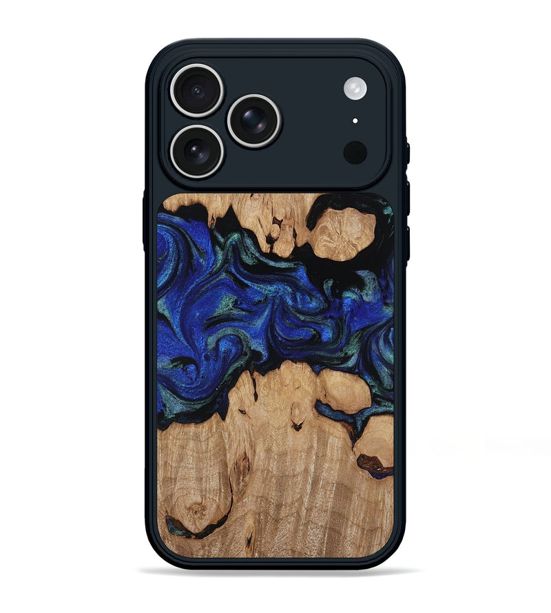 iPhone 17 Pro Max Wood Phone Case - Guy (Blue, 817143)