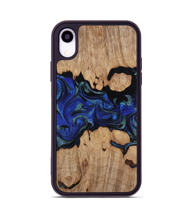 iPhone Xr Wood Phone Case - Guy (Blue, 817143)