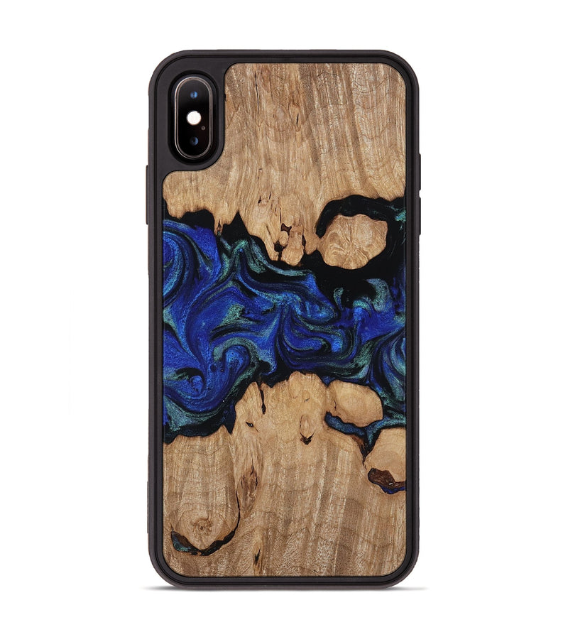 iPhone Xs Max Wood Phone Case - Guy (Blue, 817143)