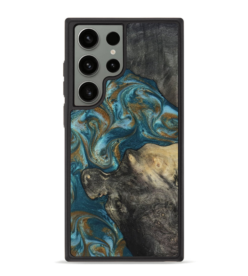 Galaxy S23 Ultra Wood Phone Case - Nannie (Teal & Gold, 817151)