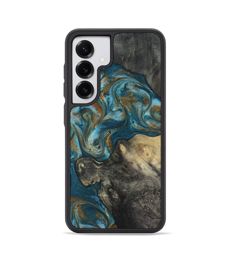 Galaxy S25 Wood Phone Case - Nannie (Teal & Gold, 817151)