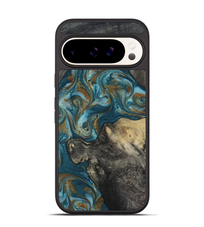 Pixel 9 Wood Phone Case - Nannie (Teal & Gold, 817151)