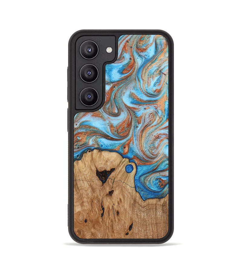 Galaxy S23 Wood Phone Case - Shay (Teal & Gold, 817155)