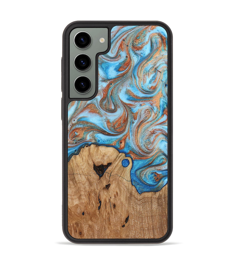 Galaxy S23 Plus Wood Phone Case - Shay (Teal & Gold, 817155)