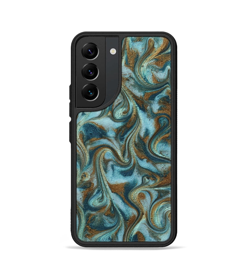 Galaxy S22 ResinArt Phone Case - Tea (Teal & Gold, 817156)