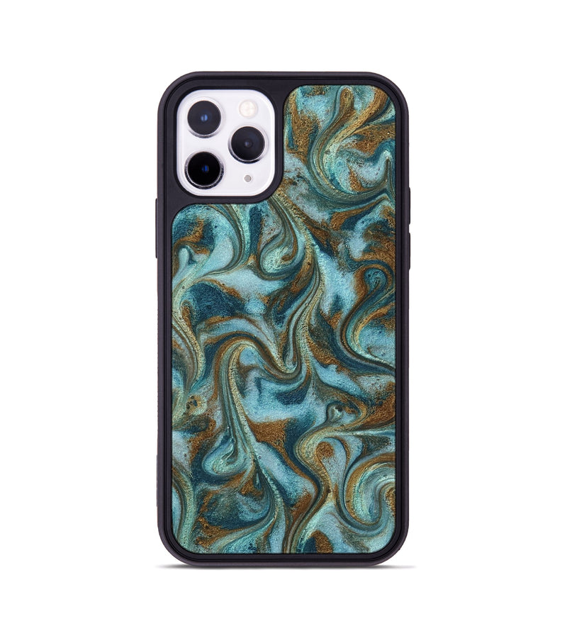 iPhone 11 Pro ResinArt Phone Case - Tea (Teal & Gold, 817156)