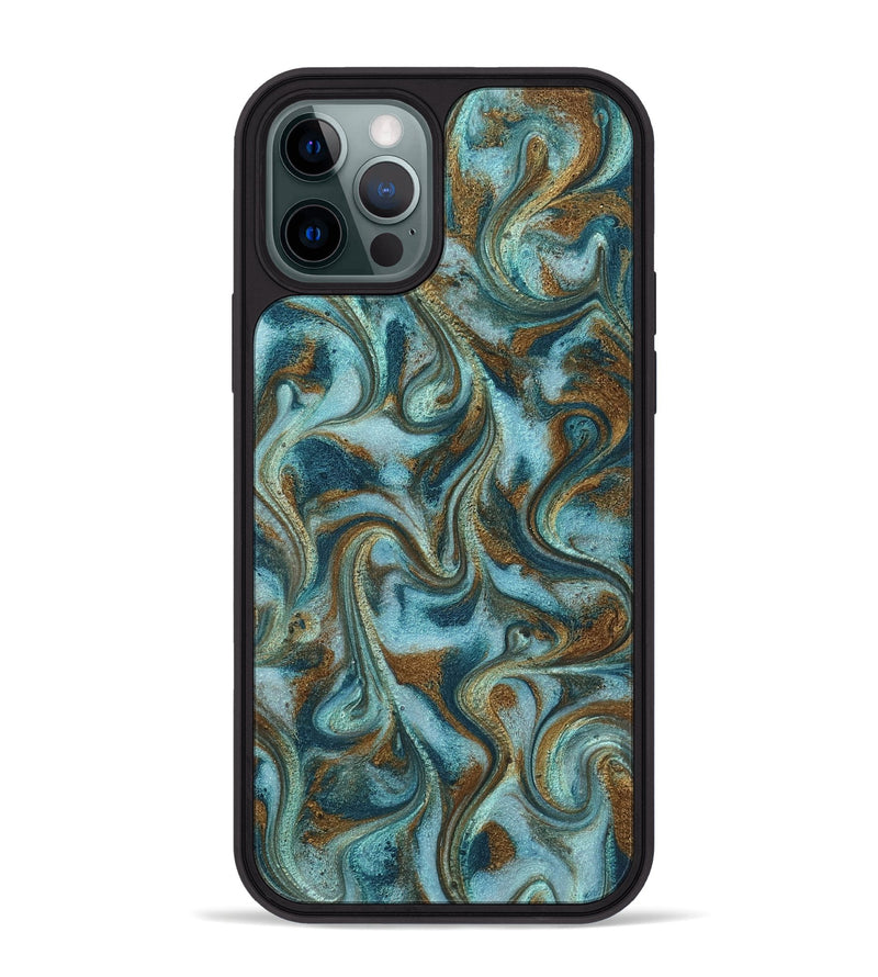 iPhone 12 Pro Max ResinArt Phone Case - Tea (Teal & Gold, 817156)