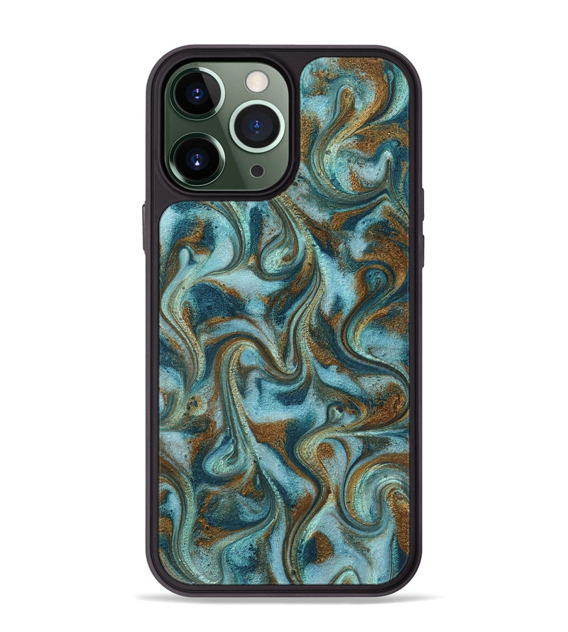 iPhone 13 Pro Max ResinArt Phone Case - Tea (Teal & Gold, 817156)
