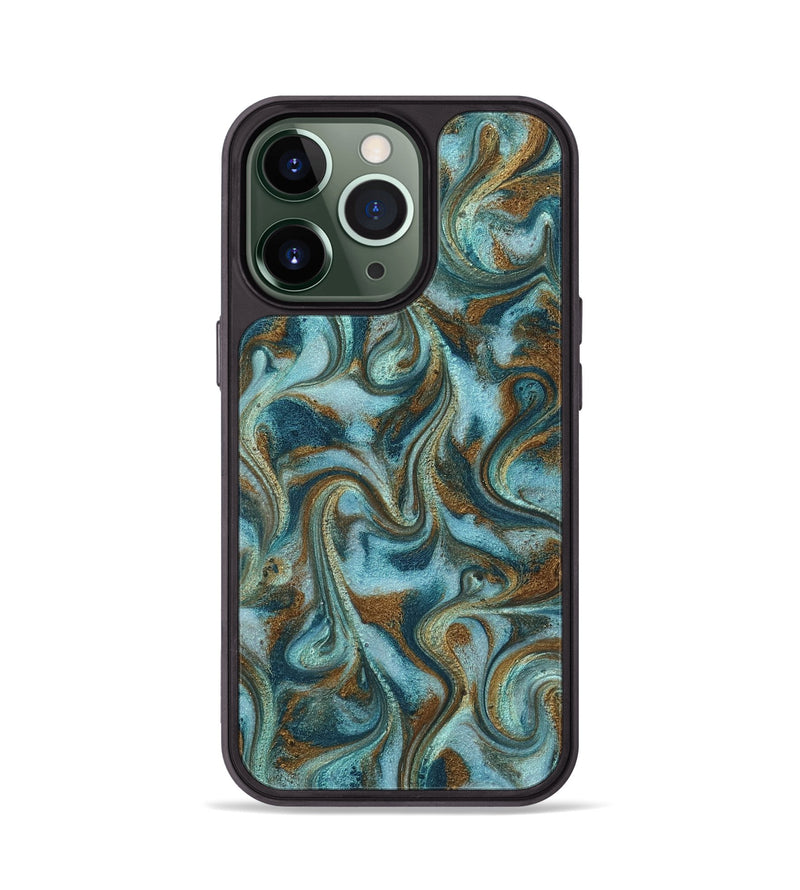 iPhone 13 Pro ResinArt Phone Case - Tea (Teal & Gold, 817156)