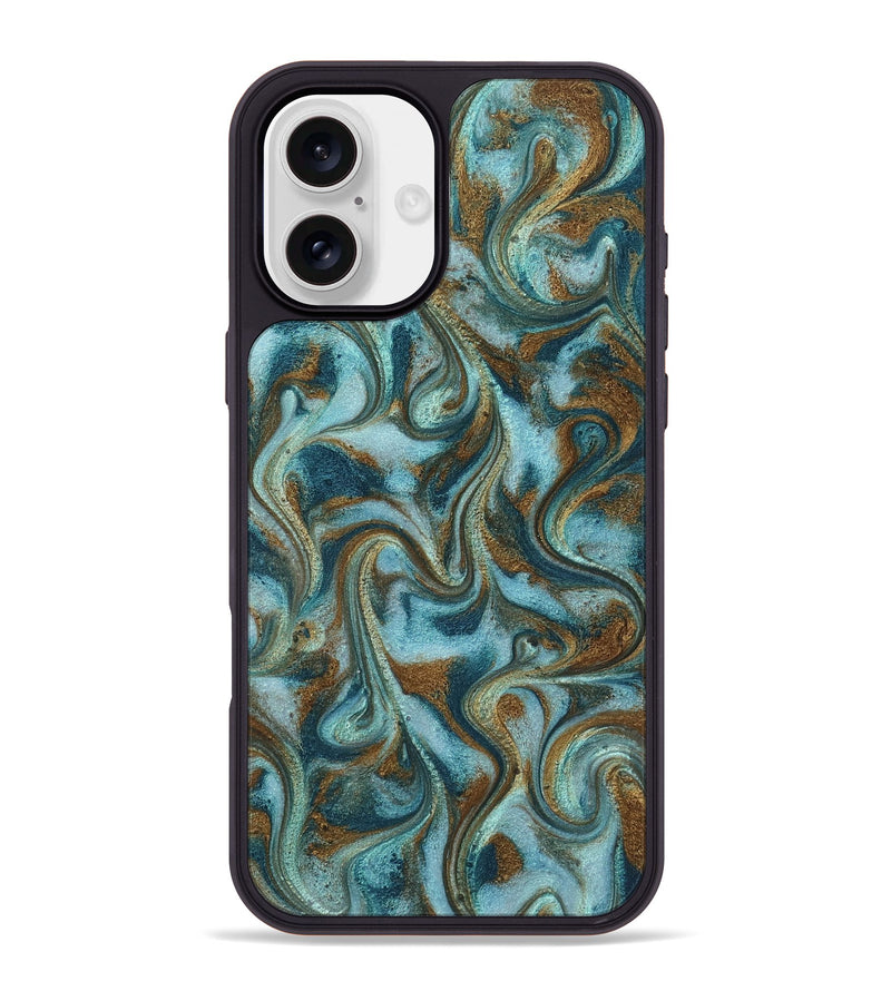 iPhone 16 Plus ResinArt Phone Case - Tea (Teal & Gold, 817156)