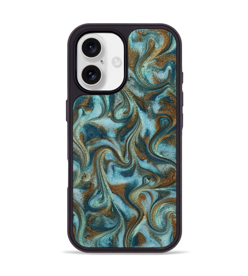 iPhone 17 ResinArt Phone Case - Tea (Teal & Gold, 817156)