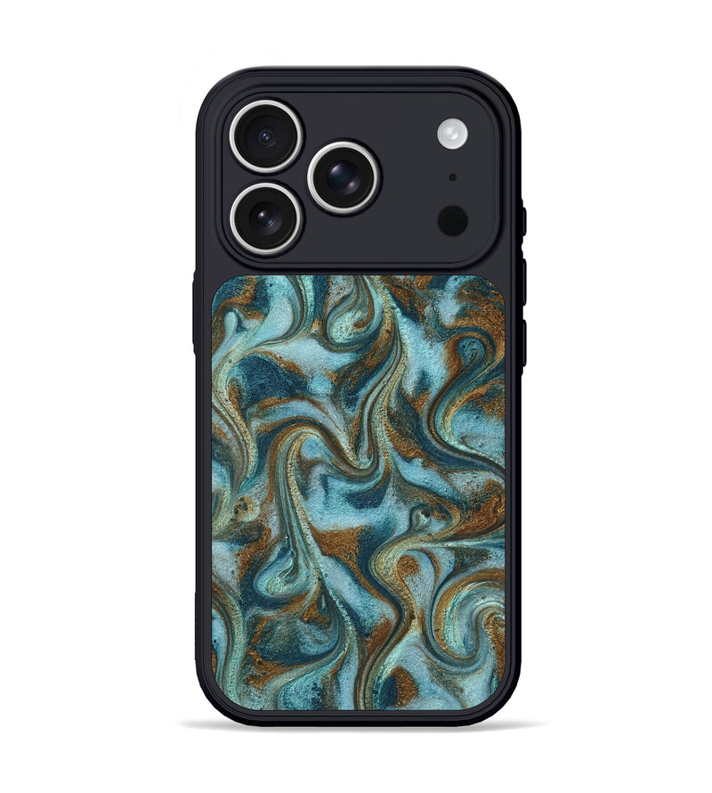 iPhone 17 Pro ResinArt Phone Case - Tea (Teal & Gold, 817156)