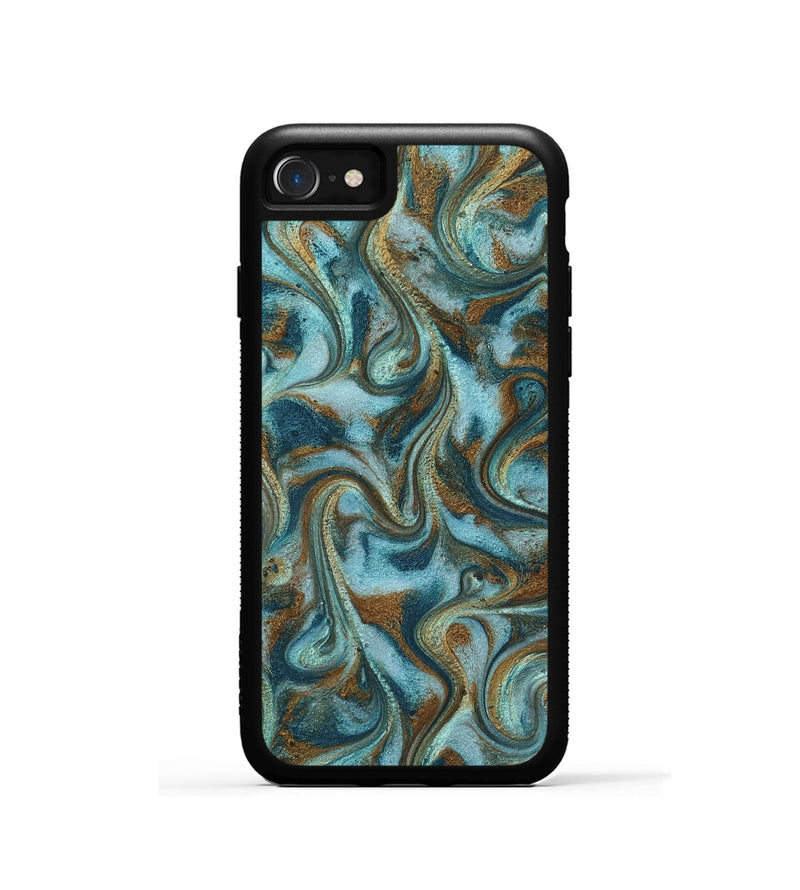 iPhone SE ResinArt Phone Case - Tea (Teal & Gold, 817156)