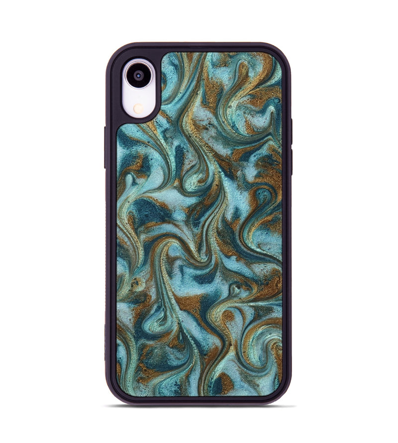 iPhone Xr ResinArt Phone Case - Tea (Teal & Gold, 817156)