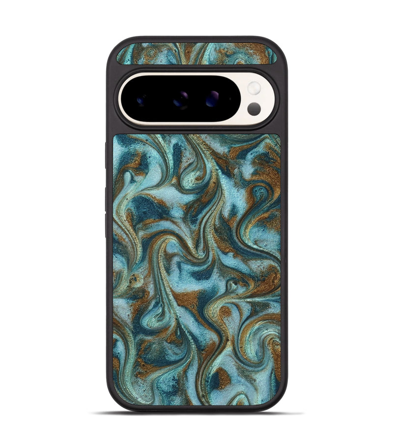 Pixel 9 ResinArt Phone Case - Tea (Teal & Gold, 817156)