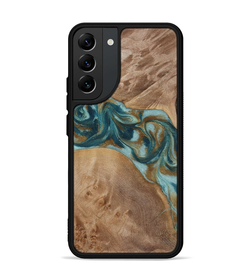 Galaxy S22 Plus Wood Phone Case - Therese (Teal & Gold, 817157)