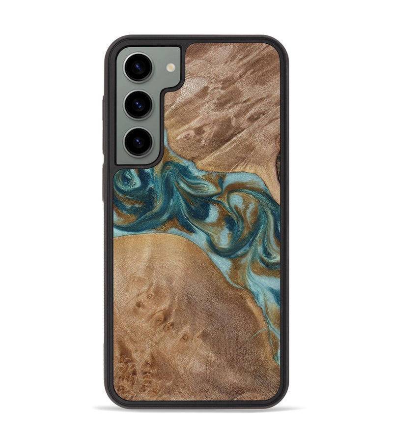 Galaxy S23 Plus Wood Phone Case - Therese (Teal & Gold, 817157)
