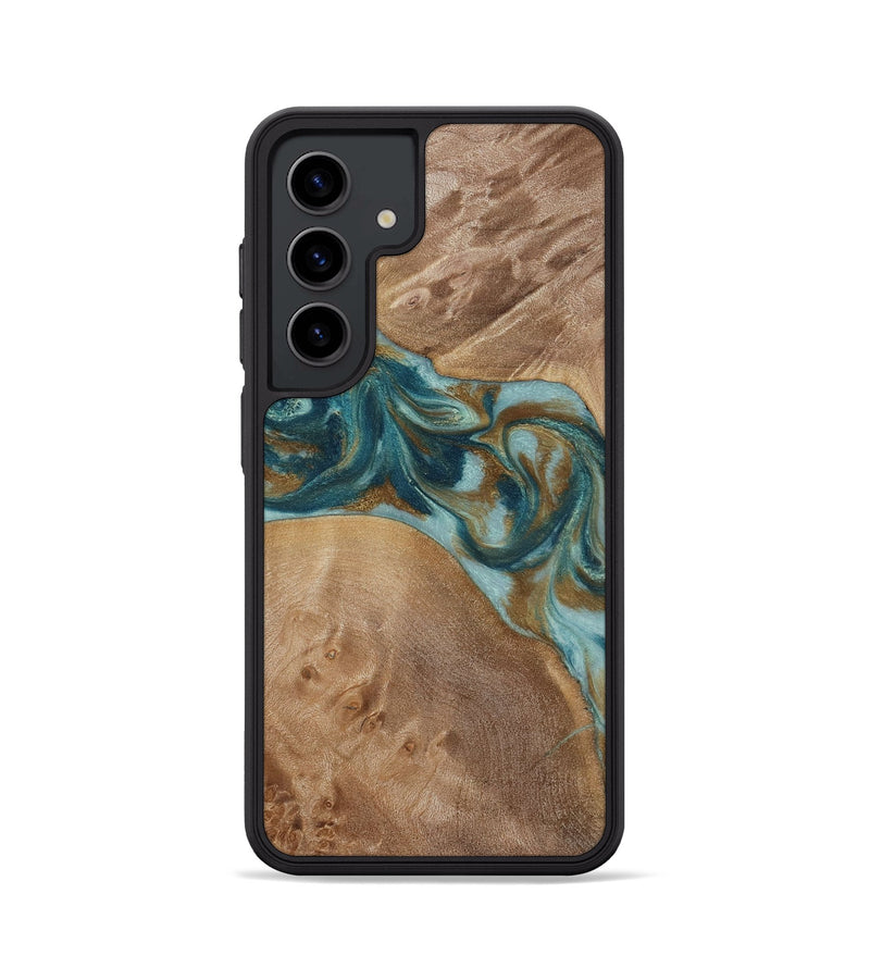 Galaxy S24 Wood Phone Case - Therese (Teal & Gold, 817157)