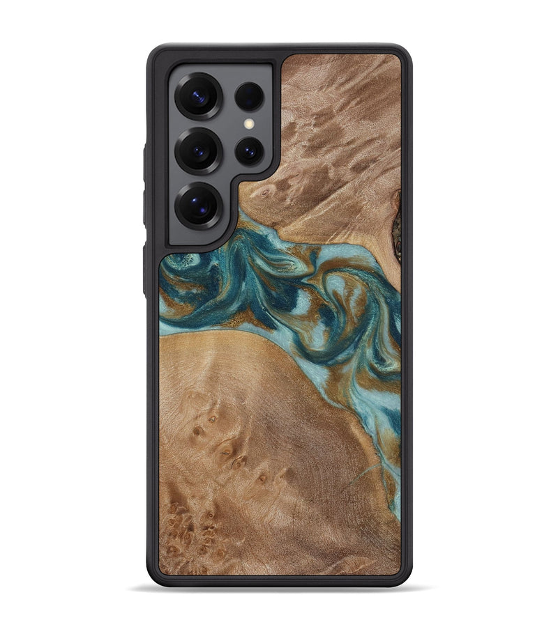 Galaxy S25 Ultra Wood Phone Case - Therese (Teal & Gold, 817157)