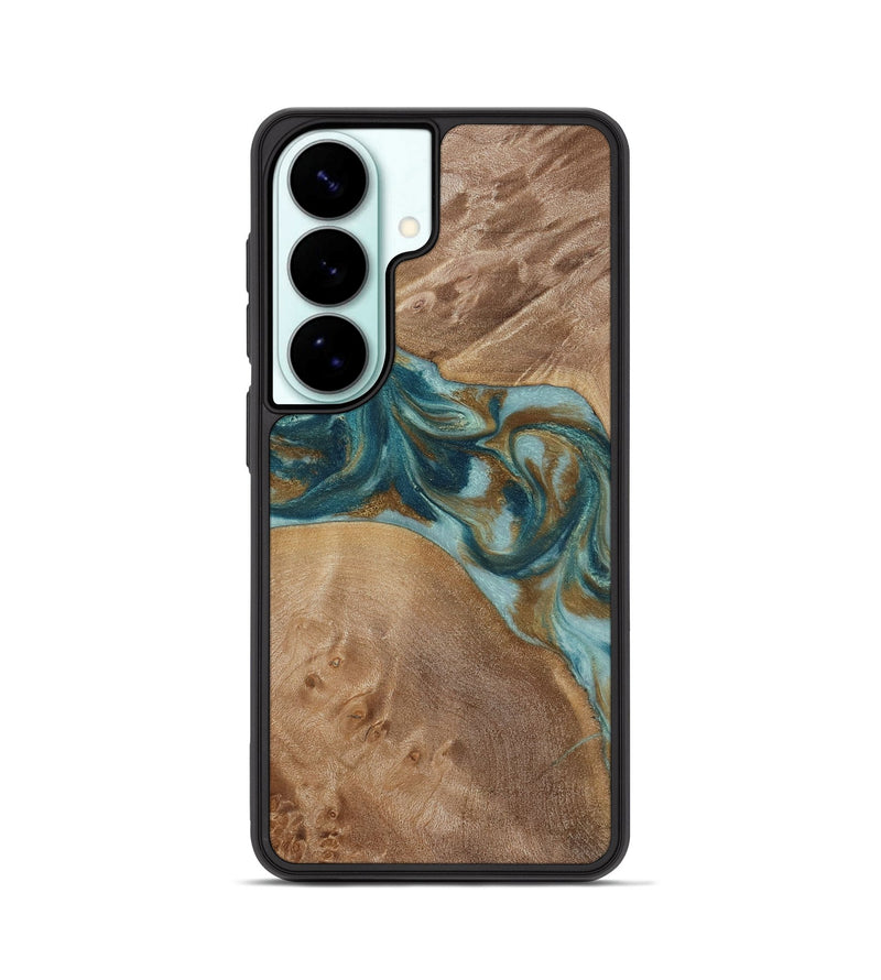 Galaxy S26 Wood Phone Case - Therese (Teal & Gold, 817157)