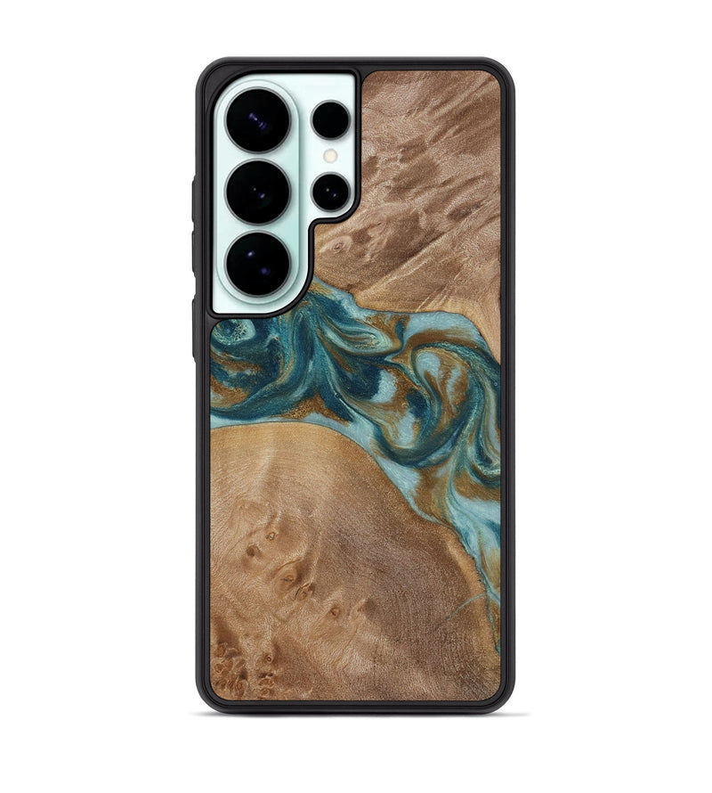 Galaxy S26 Ultra Wood Phone Case - Therese (Teal & Gold, 817157)