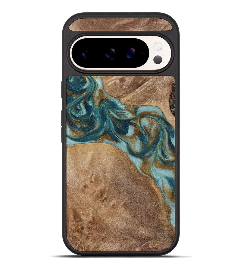 Pixel 10 Pro XL Wood Phone Case - Therese (Teal & Gold, 817157)