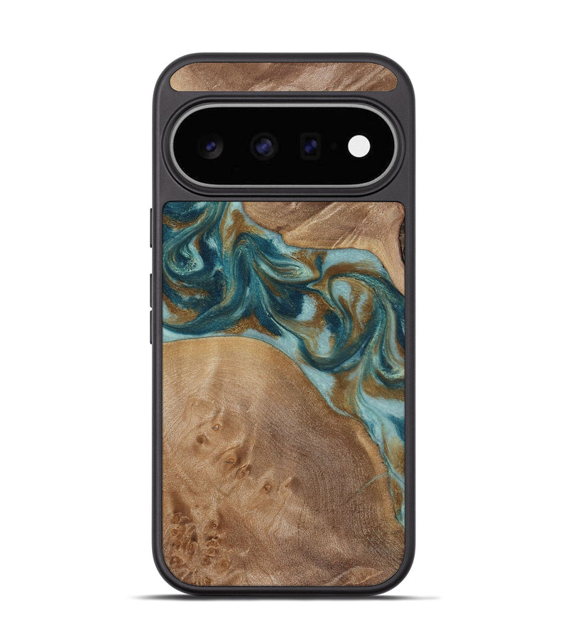 Pixel 11 Wood Phone Case - Therese (Teal & Gold, 817157)