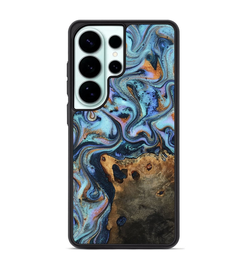 Galaxy S26 Ultra Wood Phone Case - Jaimie (Teal & Gold, 817158)