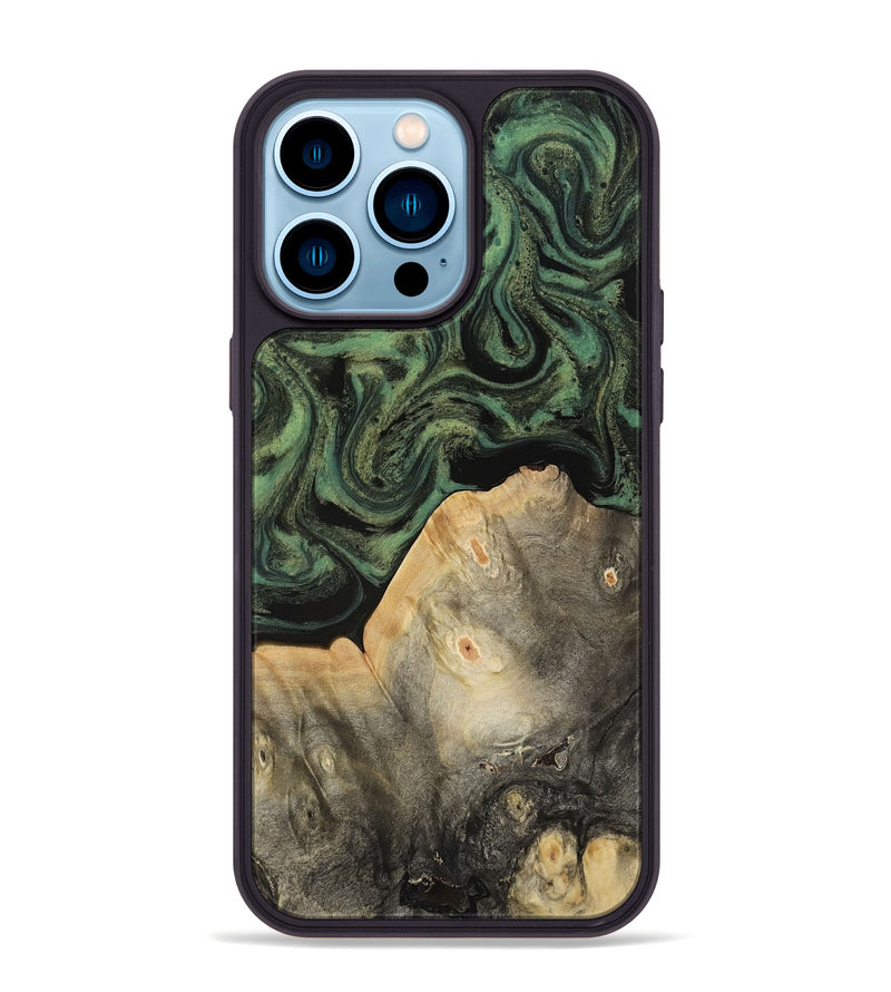 iPhone 14 Pro Max Wood Phone Case - Bree (Green, 817160)