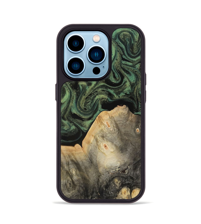 iPhone 14 Pro Wood Phone Case - Bree (Green, 817160)