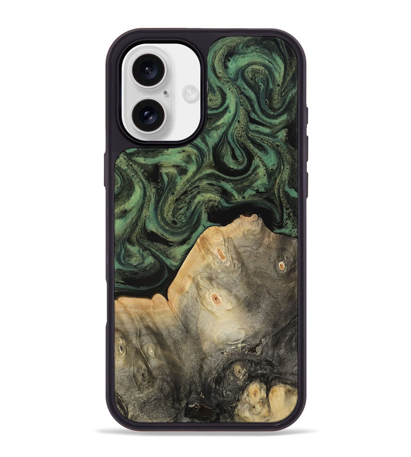 iPhone 16 Plus Wood Phone Case - Bree (Green, 817160)