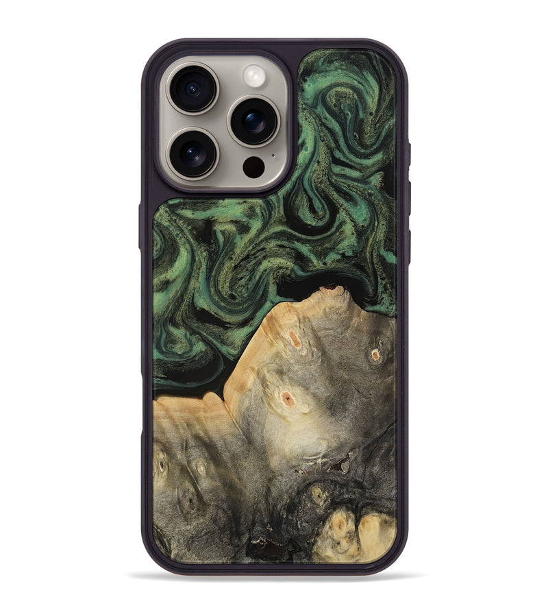 iPhone 16 Pro Max Wood Phone Case - Bree (Green, 817160)