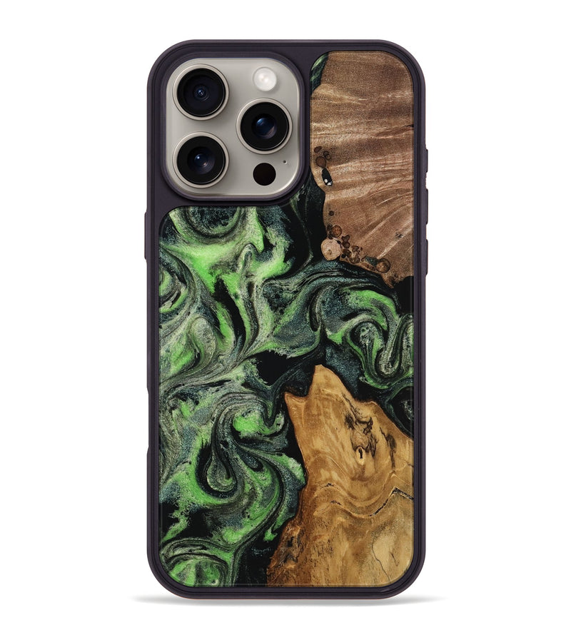 iPhone 16 Pro Max Wood Phone Case - Riley (Green, 817162)