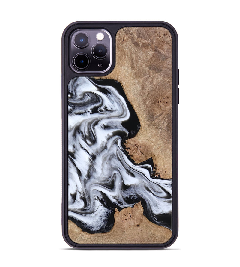 iPhone 11 Pro Max Wood Phone Case - Marion (Black & White, 817175)