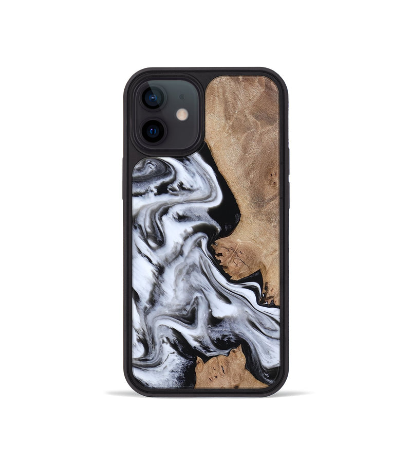 iPhone 12 mini Wood Phone Case - Marion (Black & White, 817175)