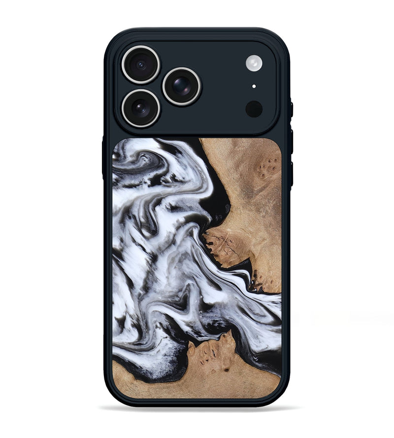 iPhone 17 Pro Max Wood Phone Case - Marion (Black & White, 817175)