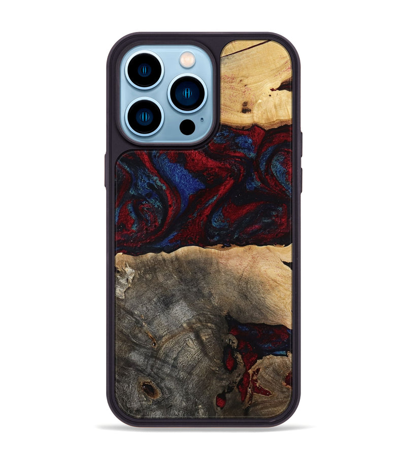 iPhone 14 Pro Max Wood Phone Case - Icie (Red, 817213)