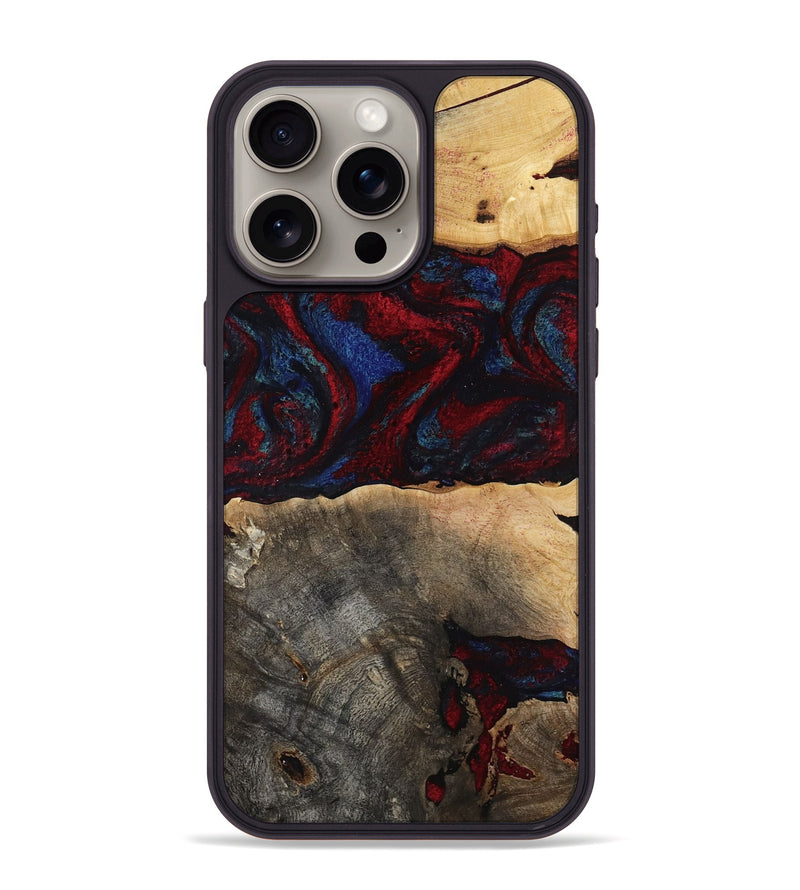 iPhone 15 Pro Max Wood Phone Case - Icie (Red, 817213)