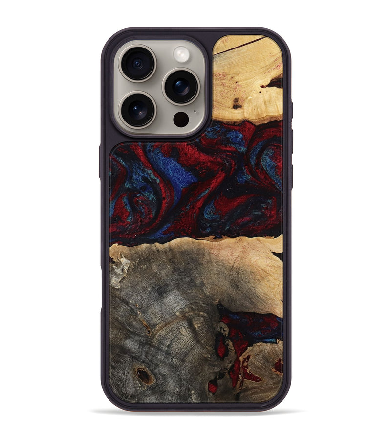 iPhone 16 Pro Max Wood Phone Case - Icie (Red, 817213)