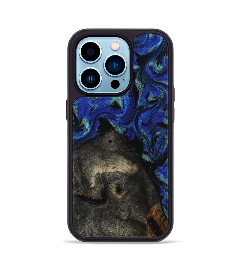 iPhone 14 Pro Wood Phone Case - Gage (Blue, 817237)