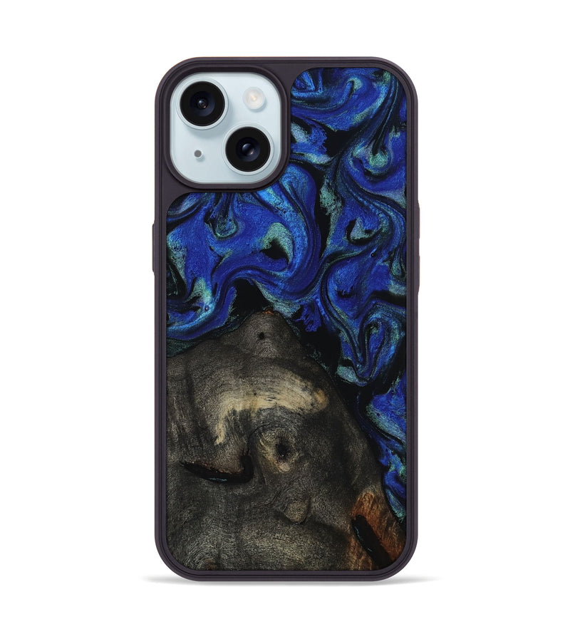 iPhone 15 Wood Phone Case - Gage (Blue, 817237)