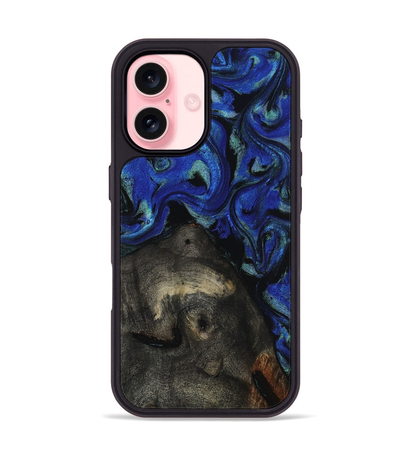 iPhone 16 Wood Phone Case - Gage (Blue, 817237)