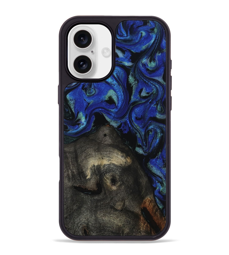 iPhone 16 Plus Wood Phone Case - Gage (Blue, 817237)