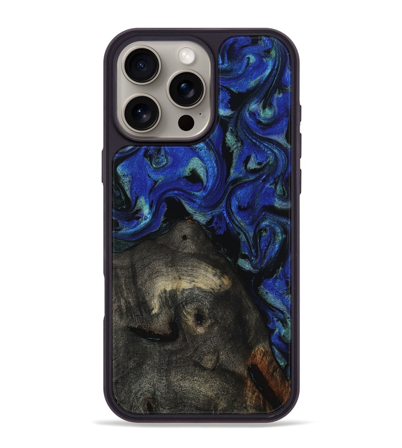 iPhone 16 Pro Max Wood Phone Case - Gage (Blue, 817237)