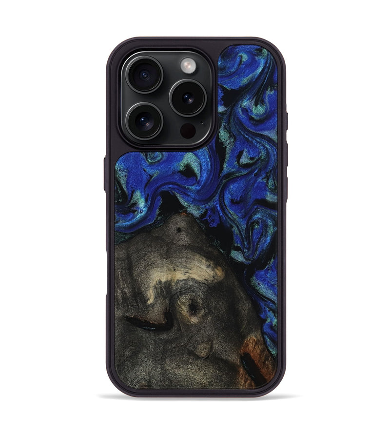 iPhone 16 Pro Wood Phone Case - Gage (Blue, 817237)