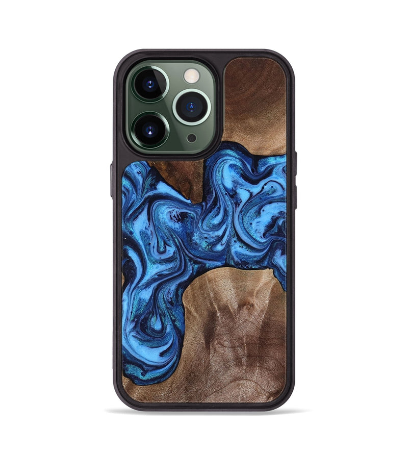 iPhone 13 Pro Wood Phone Case - Huxley (Blue, 817239)
