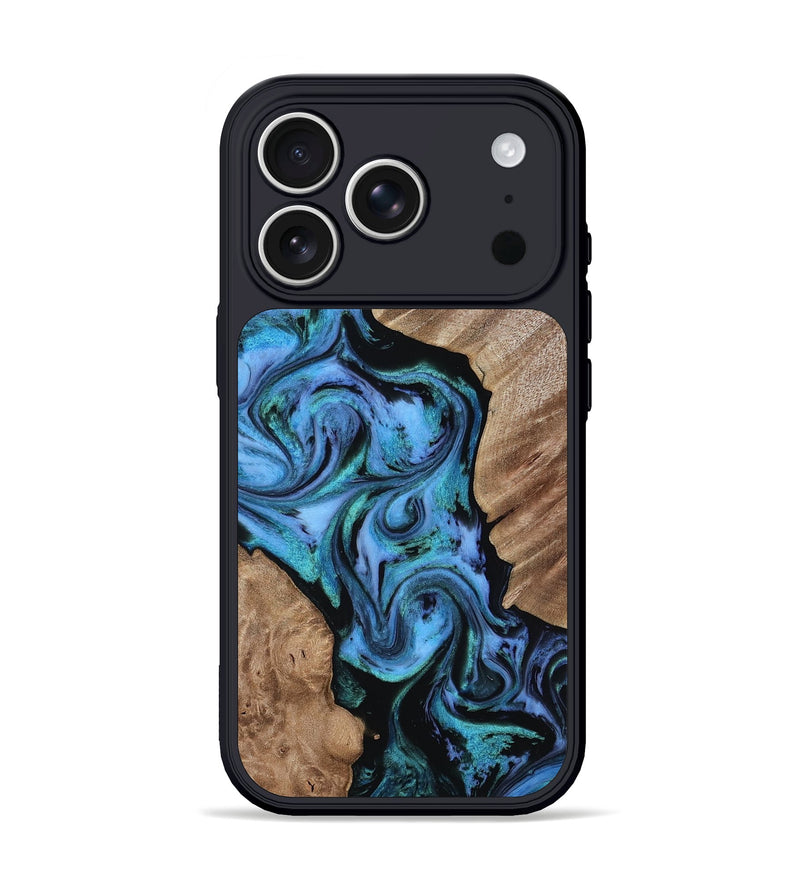 iPhone 17 Pro Wood Phone Case - Kalani (Blue, 817240)