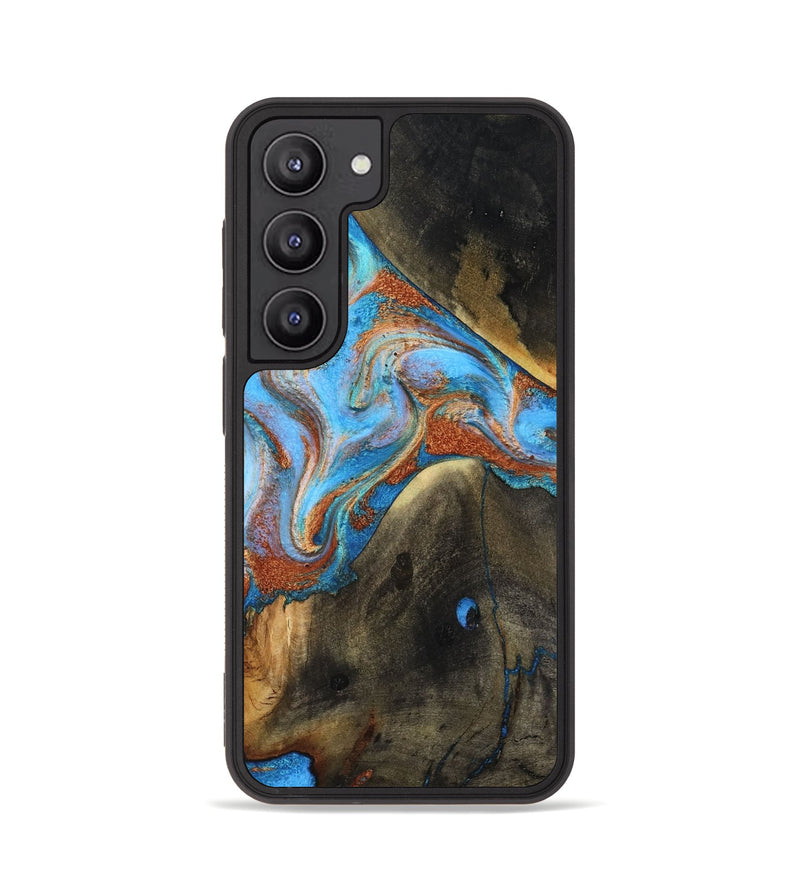 Galaxy S23 Wood Phone Case - Pierre (Teal & Gold, 817243)