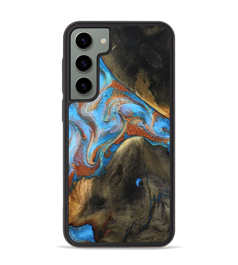 Galaxy S23 Plus Wood Phone Case - Pierre (Teal & Gold, 817243)
