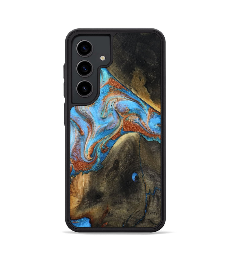 Galaxy S24 Wood Phone Case - Pierre (Teal & Gold, 817243)